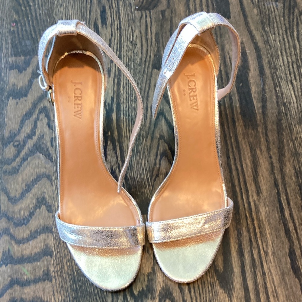 J. Crew Gold-Silver Shimmery High Heel Heels